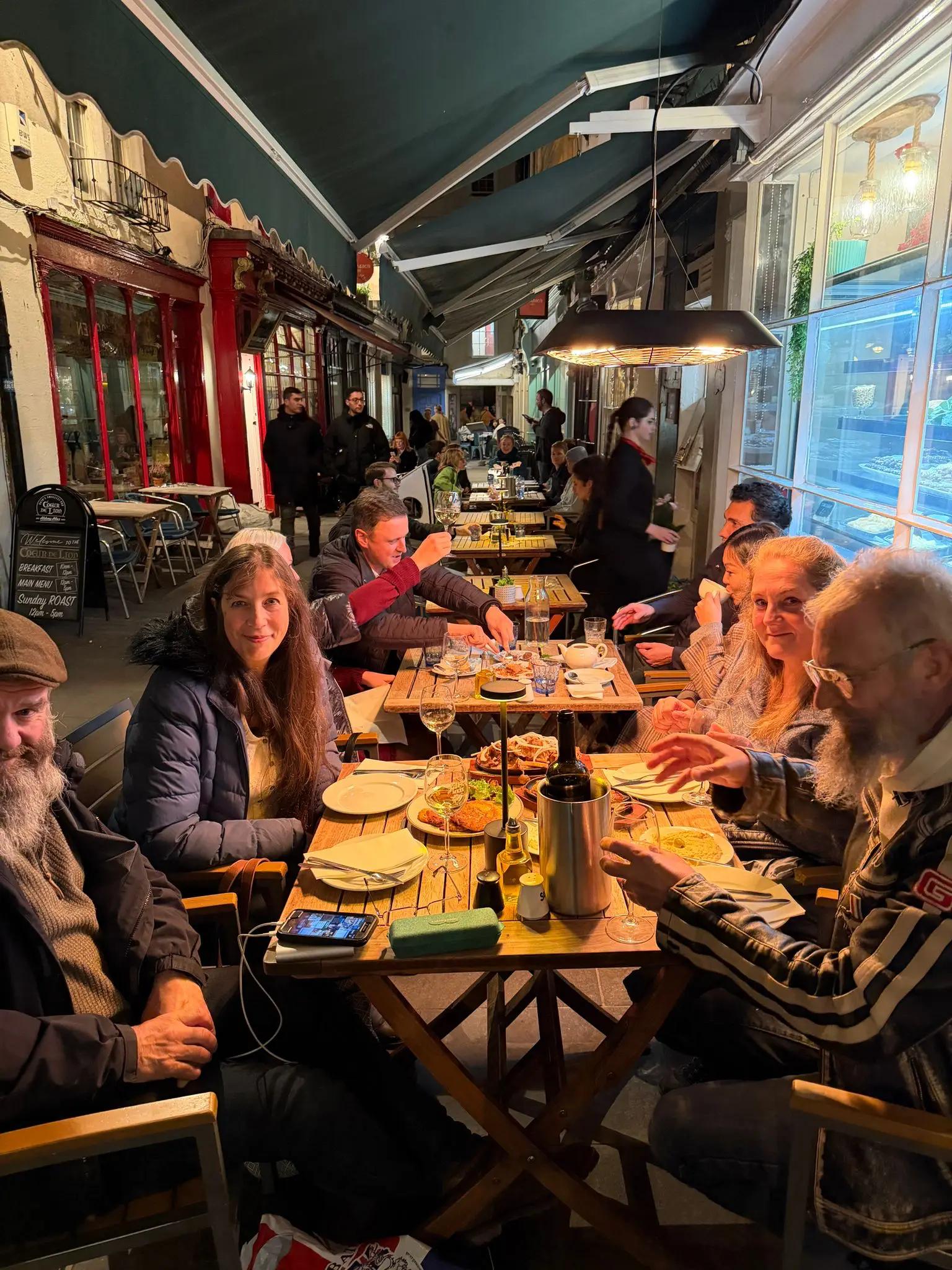 The exterior of Jars Meze in Bath viewed from outside the restaurant.